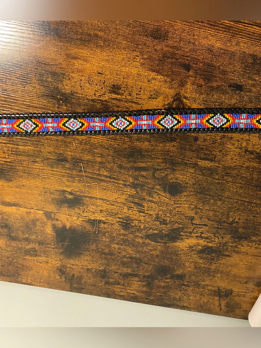 Beaded Leather Belt